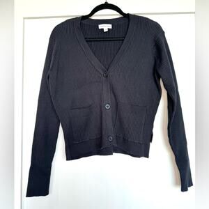 Calvin Klein Jeans Women Black Knitted Cotton Blend Cardigan Size Small